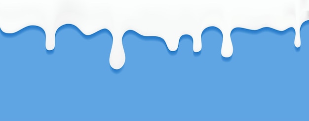 Gotas de leite no fundo azul