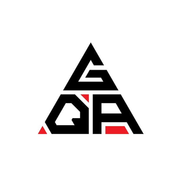 GQA triângulo letra logotipo design com forma de triângulo GQA logotipo triângulo design monograma GQA vector triângulo logotipo modelo com cor vermelha GQA logótipo triangular simples elegante e luxuoso logotipo
