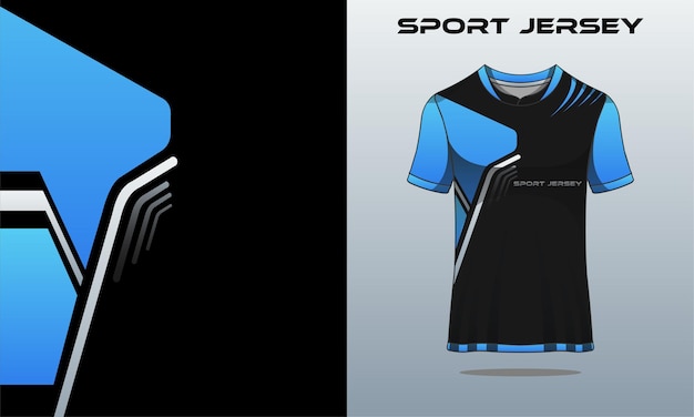 Gradação azul do esporte de jersey e gradação cinza