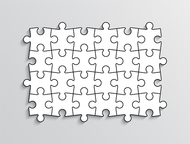 Grade de quebra-cabeça com 24 peças Modelo de contorno de quebra-cabeça Jogo de raciocínio Layout de mosaico simples