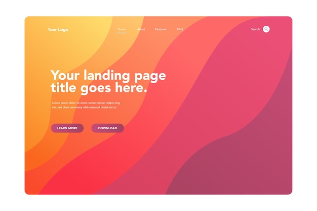 Vetor gradient waves landing page 1