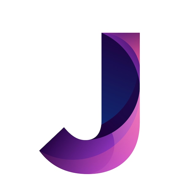 Gradiente colorido do design do logotipo da letra j