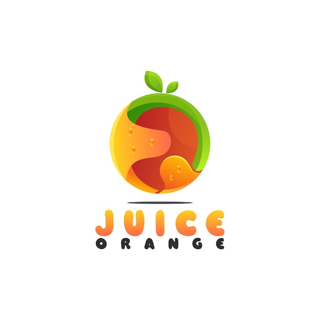 Gradiente de design de logotipo de suco de laranja fresco