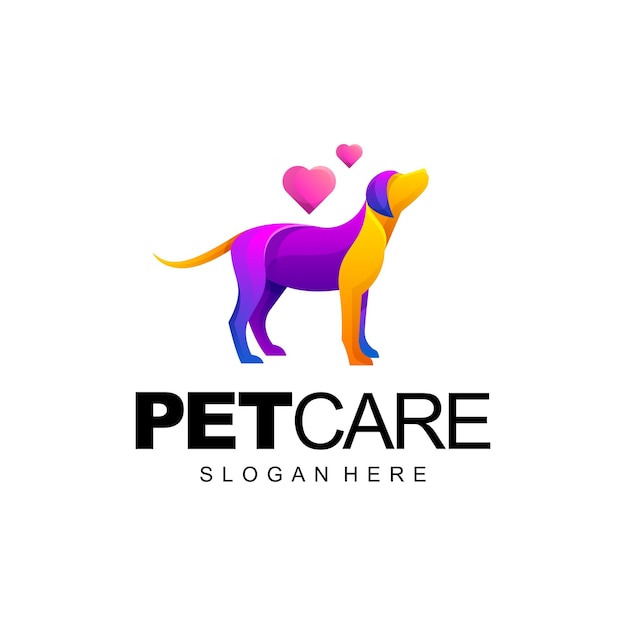 Vetor gradiente de logotipo para cães e gatos