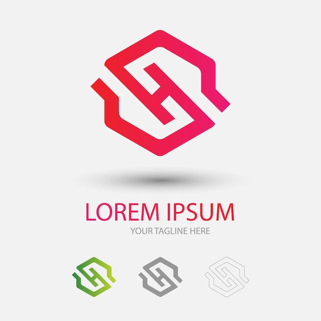Gradiente letra h polígono design de logotipo de negócios moderno