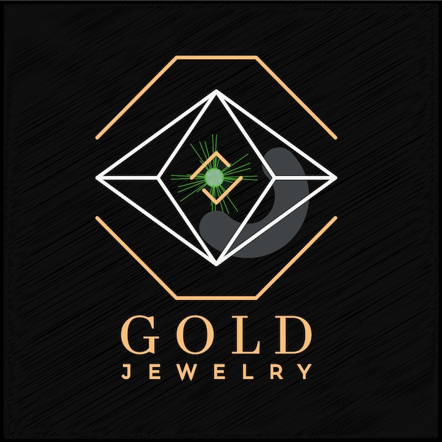 Gradiente logotipo de joias douradas