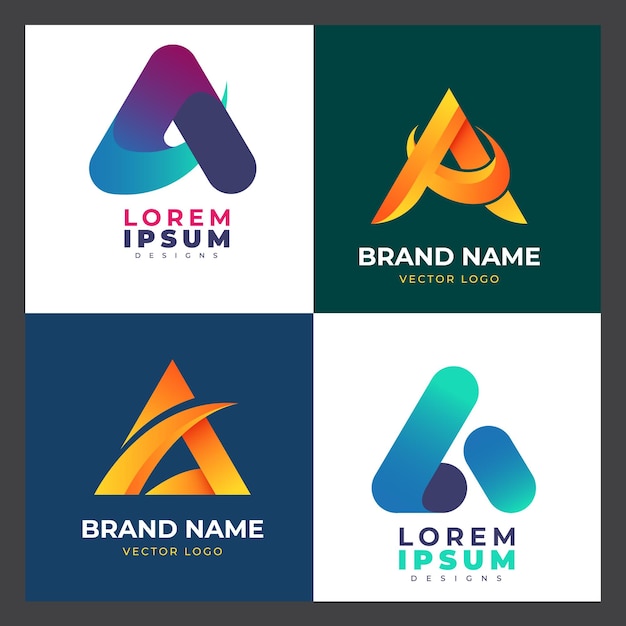 Gradiente uma coleção de modelos de logotipo