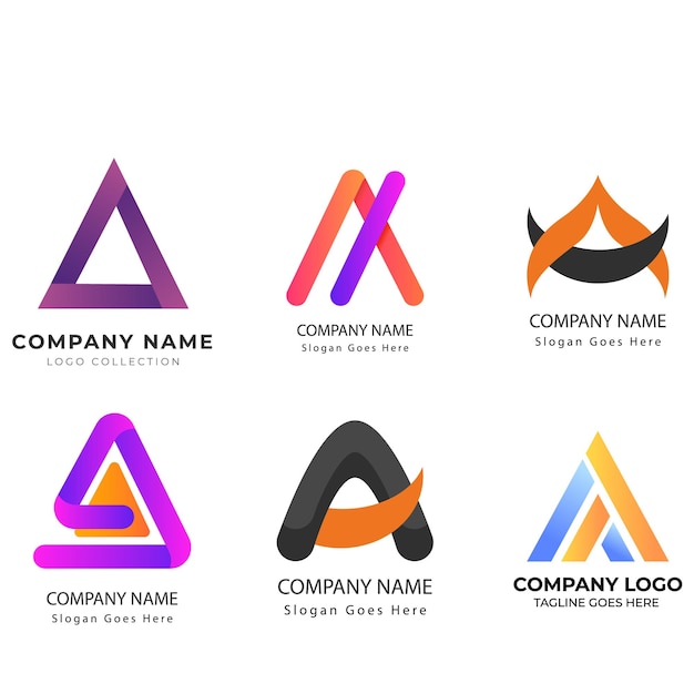 Gradiente uma coleção de modelos de logotipo