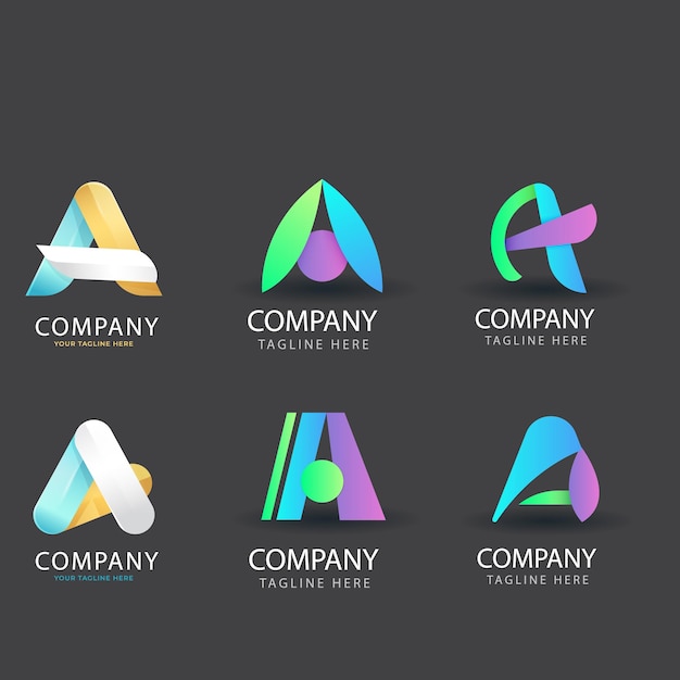 Gradiente uma coleção de modelos de logotipo