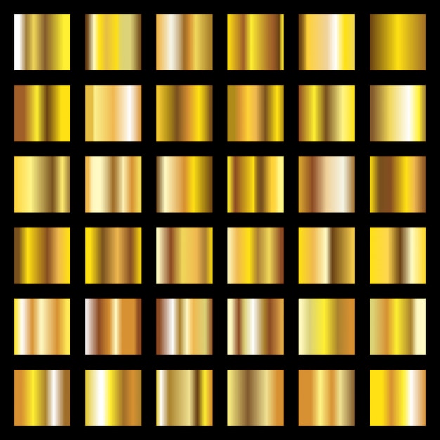 Gradientes dourados. texturas de moedas de metal ouro vector backgrounds