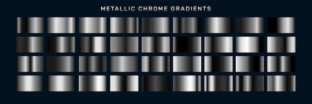 Gradientes pretos cromados metálicos 08