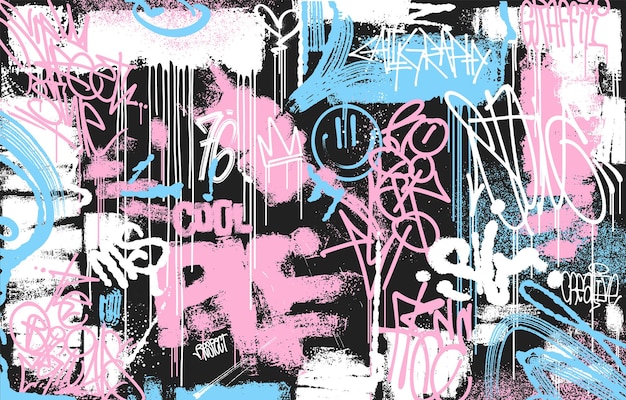 Graffiti Wall Tags Pattern Street Art Design (Desenho de Arte de Rua)