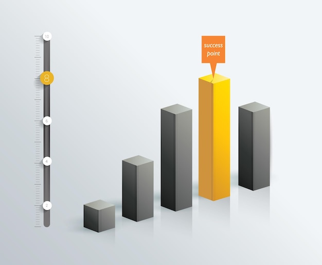 Vetor gráfico 3d para infográfico.