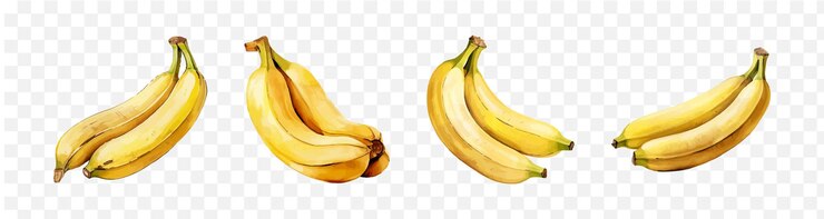 Vetor gráfico aquarela de banana transparente isolado
