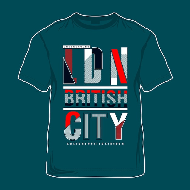 Gráfico artístico da cidade britânica camiseta