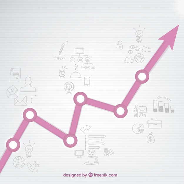 Vetor gráfico crescente com desenhos
