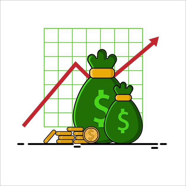 Vetor gráfico crescente de caixa vetorial