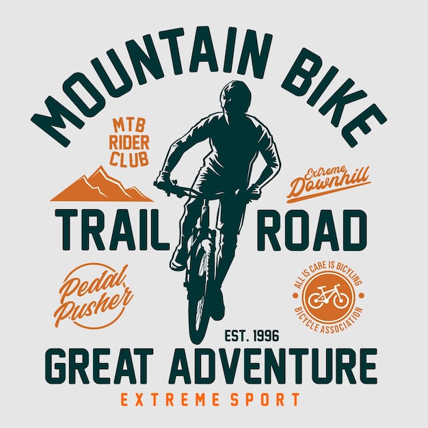 Gráfico da camiseta do mountain bike