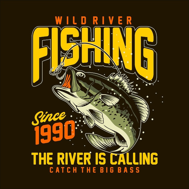 Vetor gráfico da camiseta river fishing