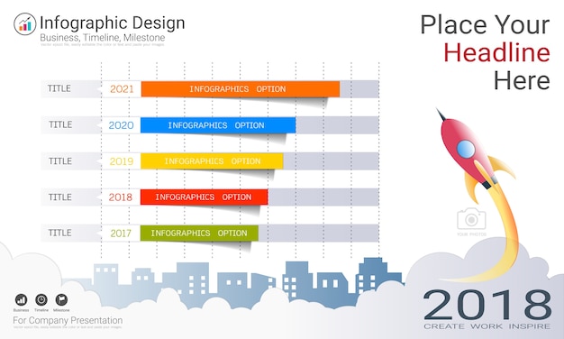 Gráfico de barras de negócios modelo de infografia