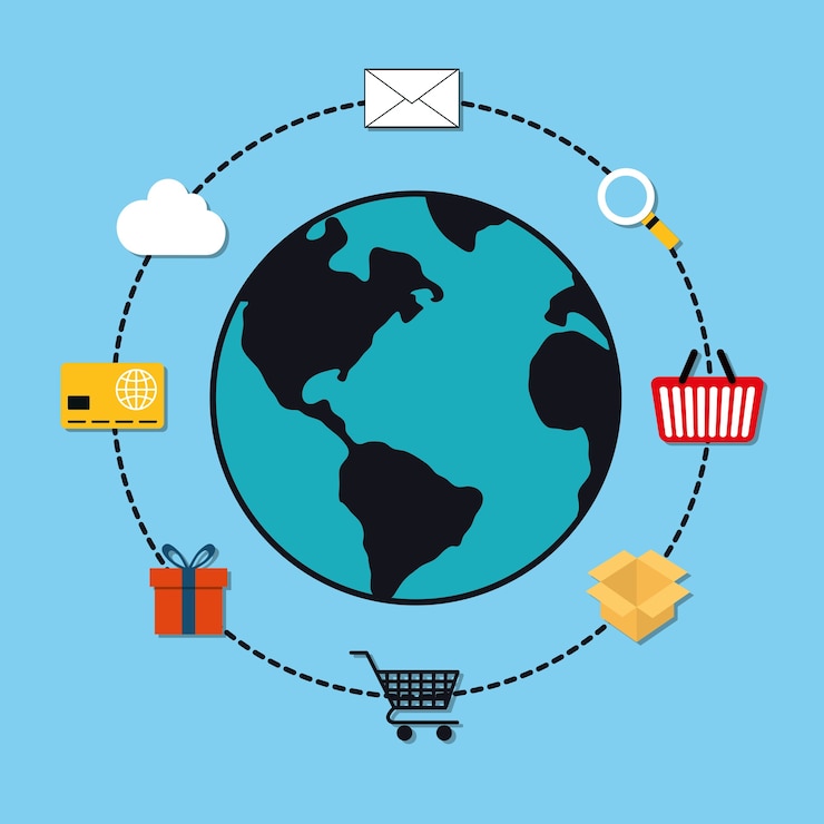Vetor gráfico de compras e marketing