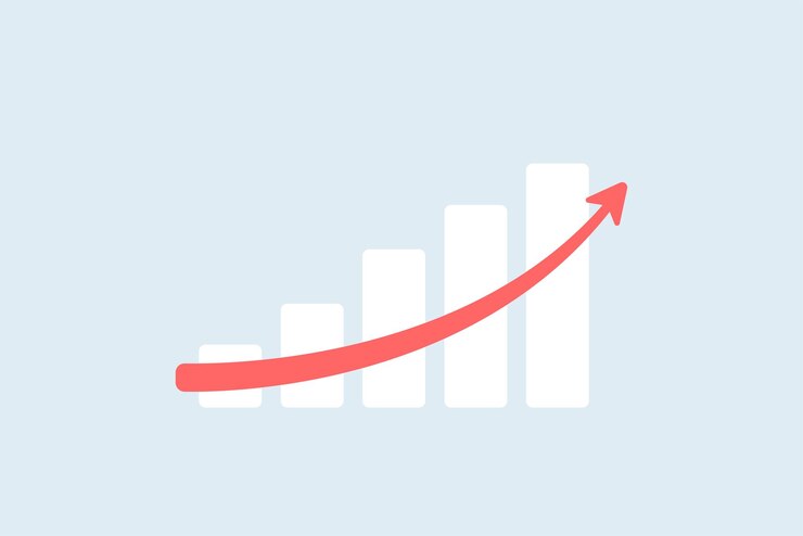 Gráfico de crescimento de renda de riqueza de investimento e negócios financeiros