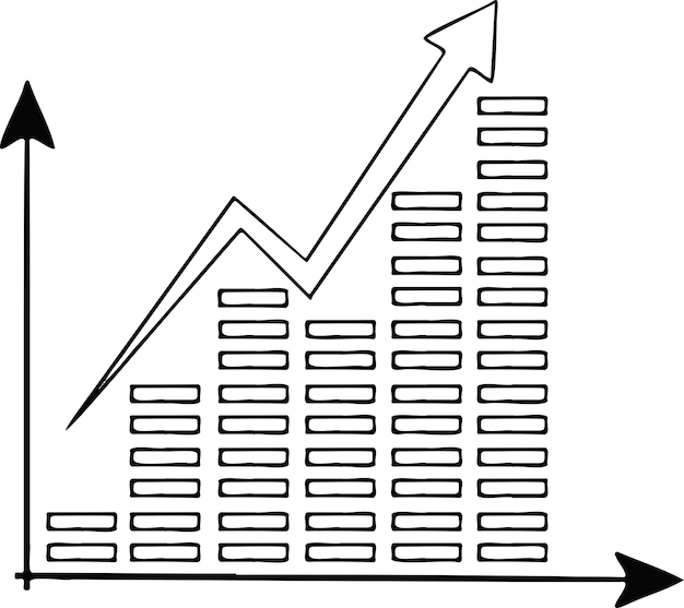 Gráfico de crescimento desenhado à mão