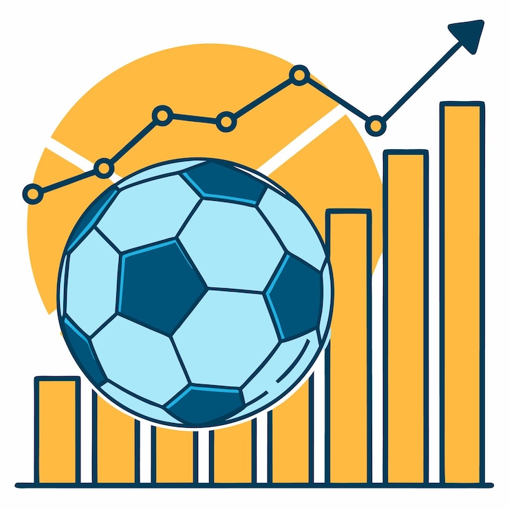 Vetor gráfico de crescimento do futebol e financeiro