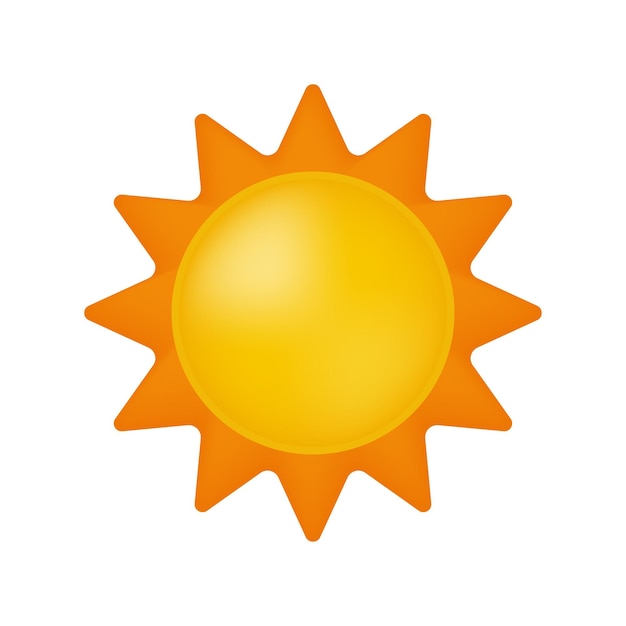 Gráfico de desenho animado de ilustração vetorial de sol para a temperatura do clima de verão