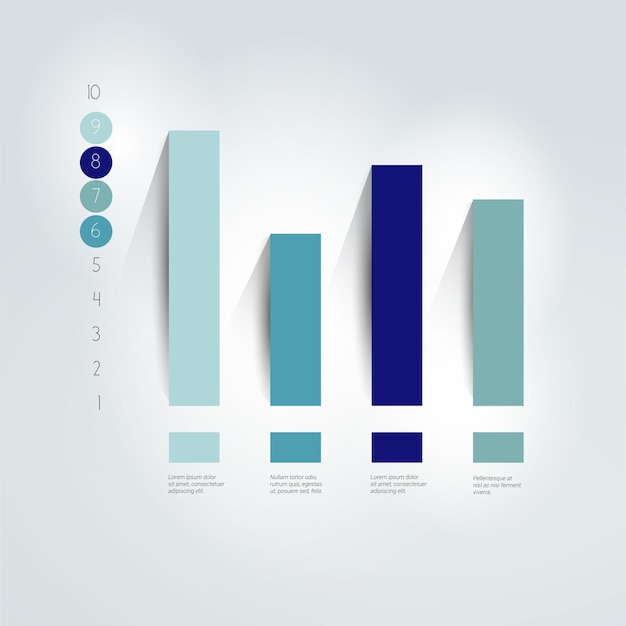 Vetor gráfico de gráfico plano elemento gráfico de informação simplesmente editável