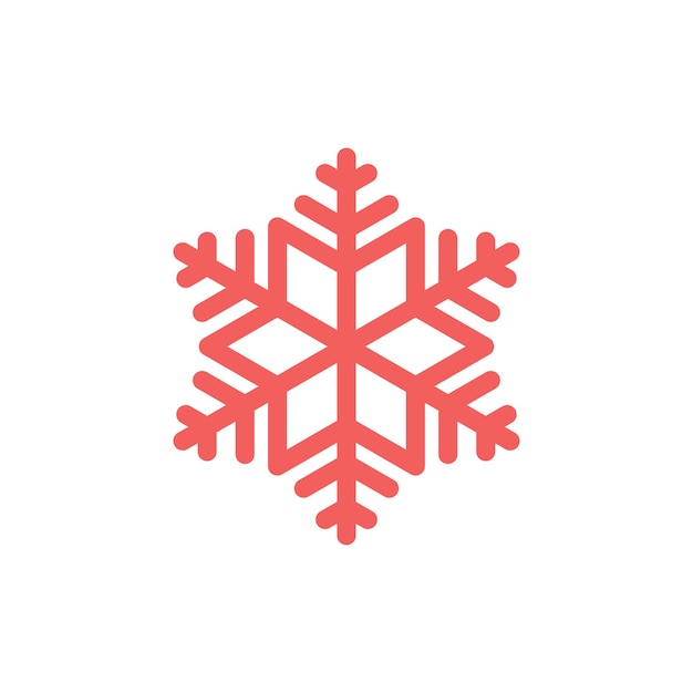 Gráfico de ícone de floco de neve simples. elemento isolado em branco
