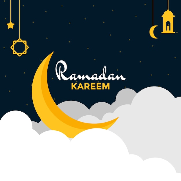 Gráfico de ilustração vetorial da bênção do ramadan kareem. perfeito para pôster do ramadã, cartão, modelo