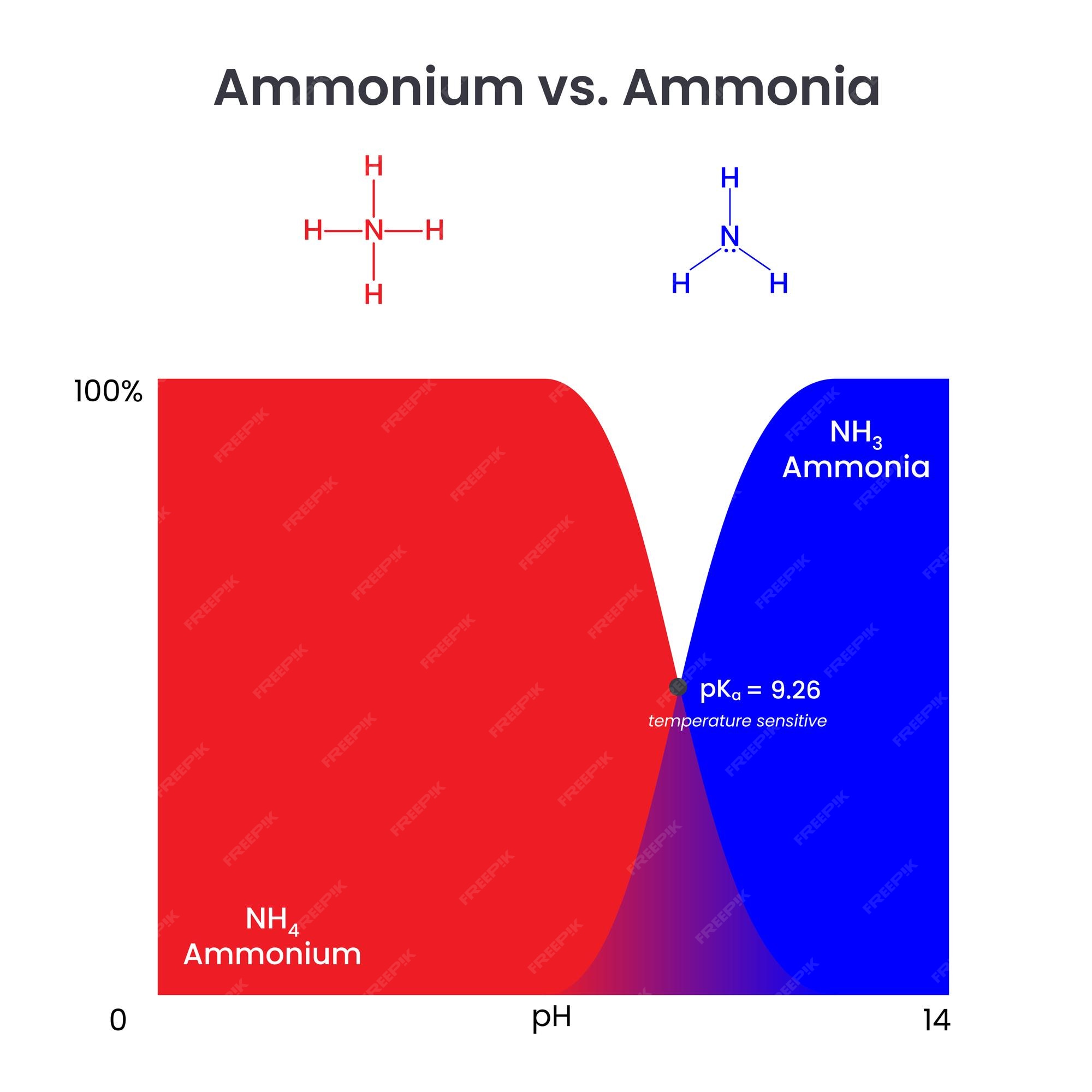 Gráfico de ilustração vetorial de ciência de comparação de amônio