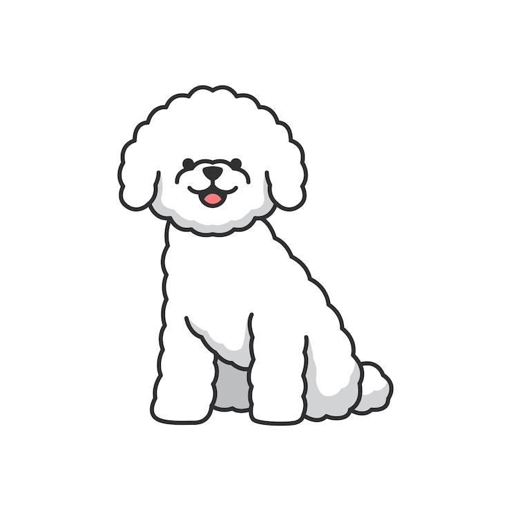 Vetor gráfico de ilustração vetorial de design de ícone isolado de cachorro bichon fofo