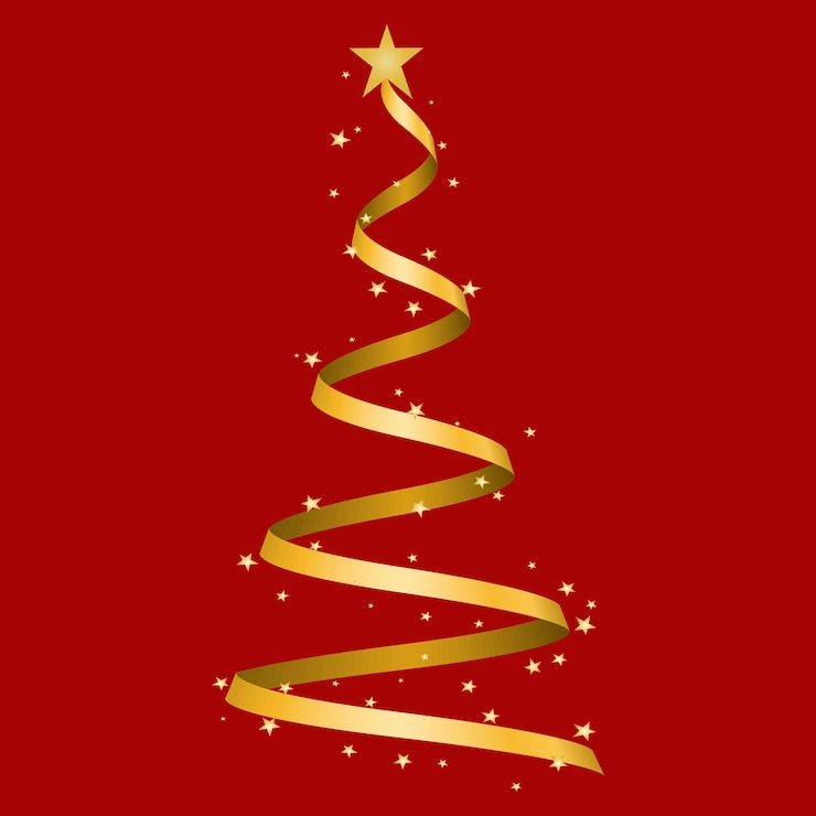 Vetor gráfico de ilustração vetorial de uma árvore de natal feita de fita