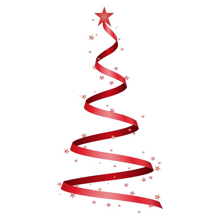 Vetor gráfico de ilustração vetorial de uma árvore de natal feita de fita