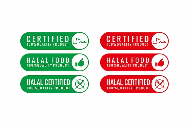 Gráfico de ilustração vetorial do emblema halal food certified