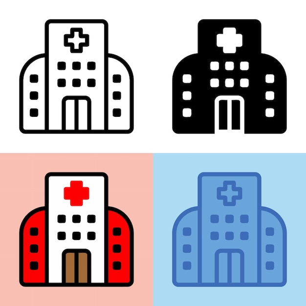 Gráfico de ilustração vetorial do ícone do hospital perfeito para novo aplicativo de interface de usuário etc