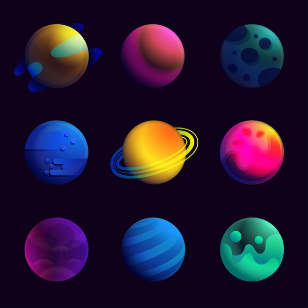 gráfico de ilustração vetorial do modelo de design de ícone do planeta