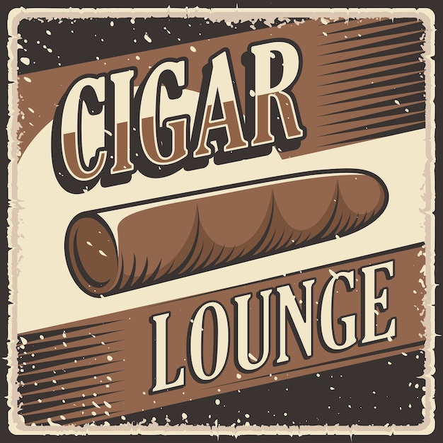 Gráfico de ilustração vintage retrô do cubano cigar lounge adequado para pôster ou sinalização de madeira