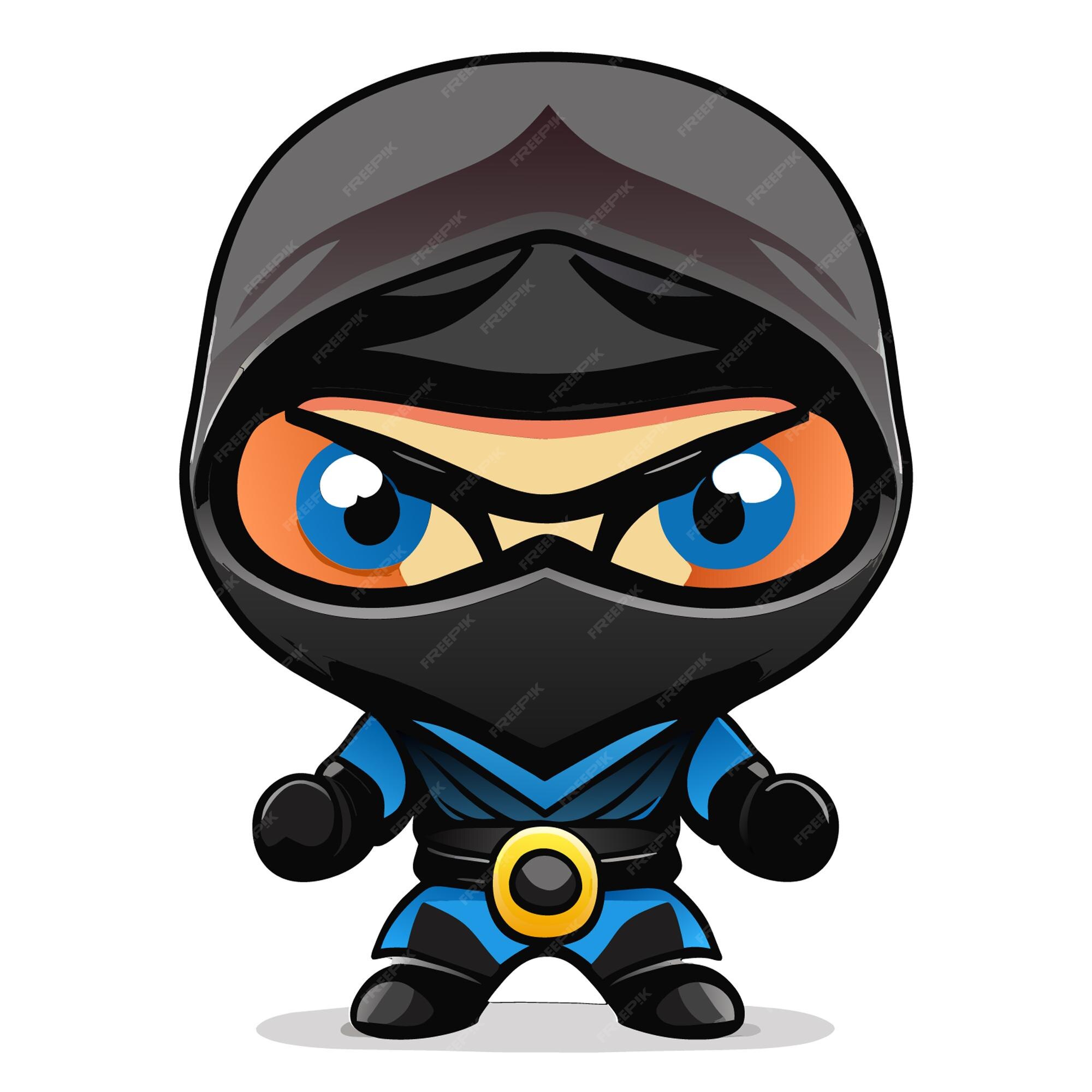 Gráfico de mascote ninja de corpo inteiro para web design