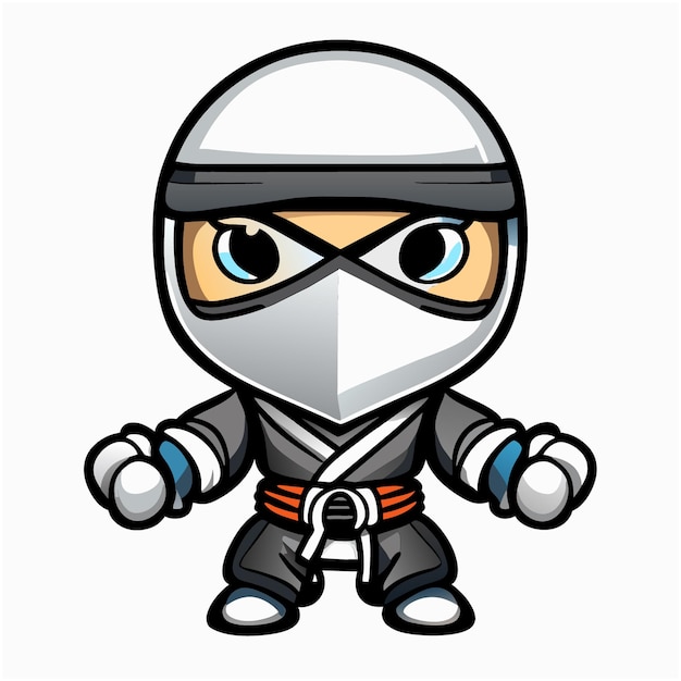 Vetor de mascote ninja de corpo inteiro para branding