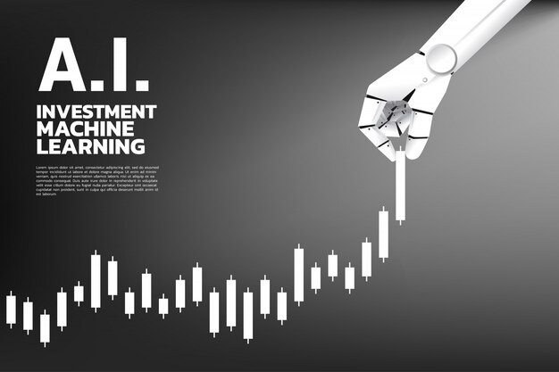 Gráfico de negócio da tração da mão do robô mais altamente.