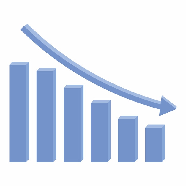gráfico de negócios em declínio adequado para projetos e design web