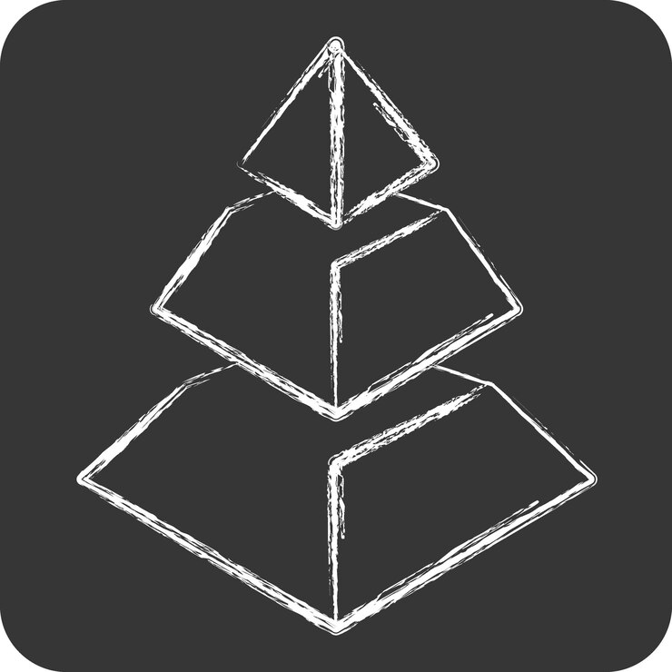 Vetor gráfico de pirâmide de ícones relacionado à visualização 3d símbolo giz estilo design simples editável ilustração simples