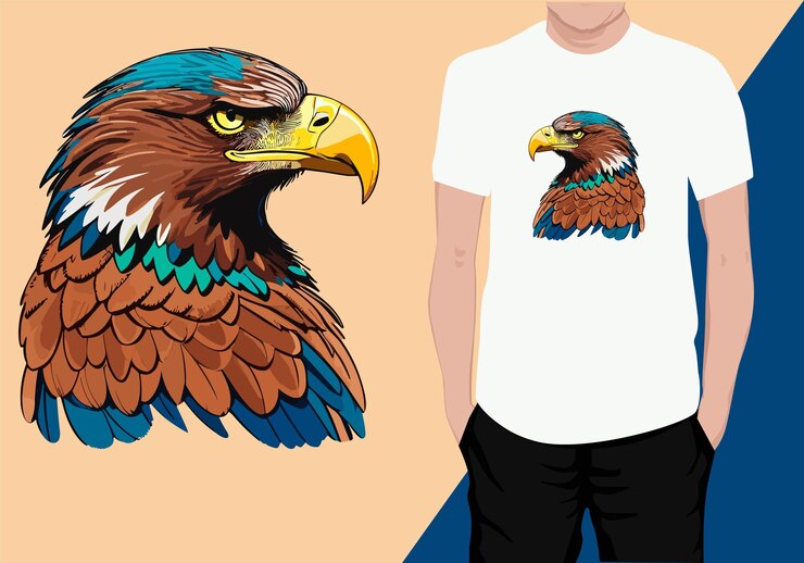 Vetor gráfico de veículo de design de camiseta de águia