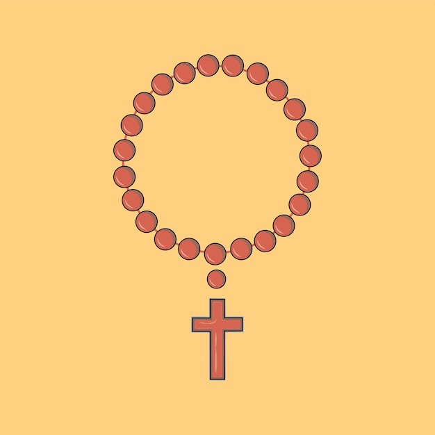 Vetor gráfico de vetor de ilustração de contas de rosário cristão perfeito para projeto de religião