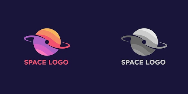 Vetor gráfico de vetor de ilustração de ilustração de modelo de design de logotipo de espaço planeta abstrato.