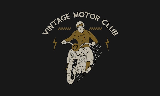 Gráfico de vetor de motociclista vintage motor club