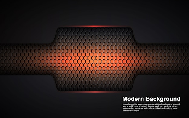 Gráfico de vetor ilustração da dimensão abstrato laranja em preto moderno